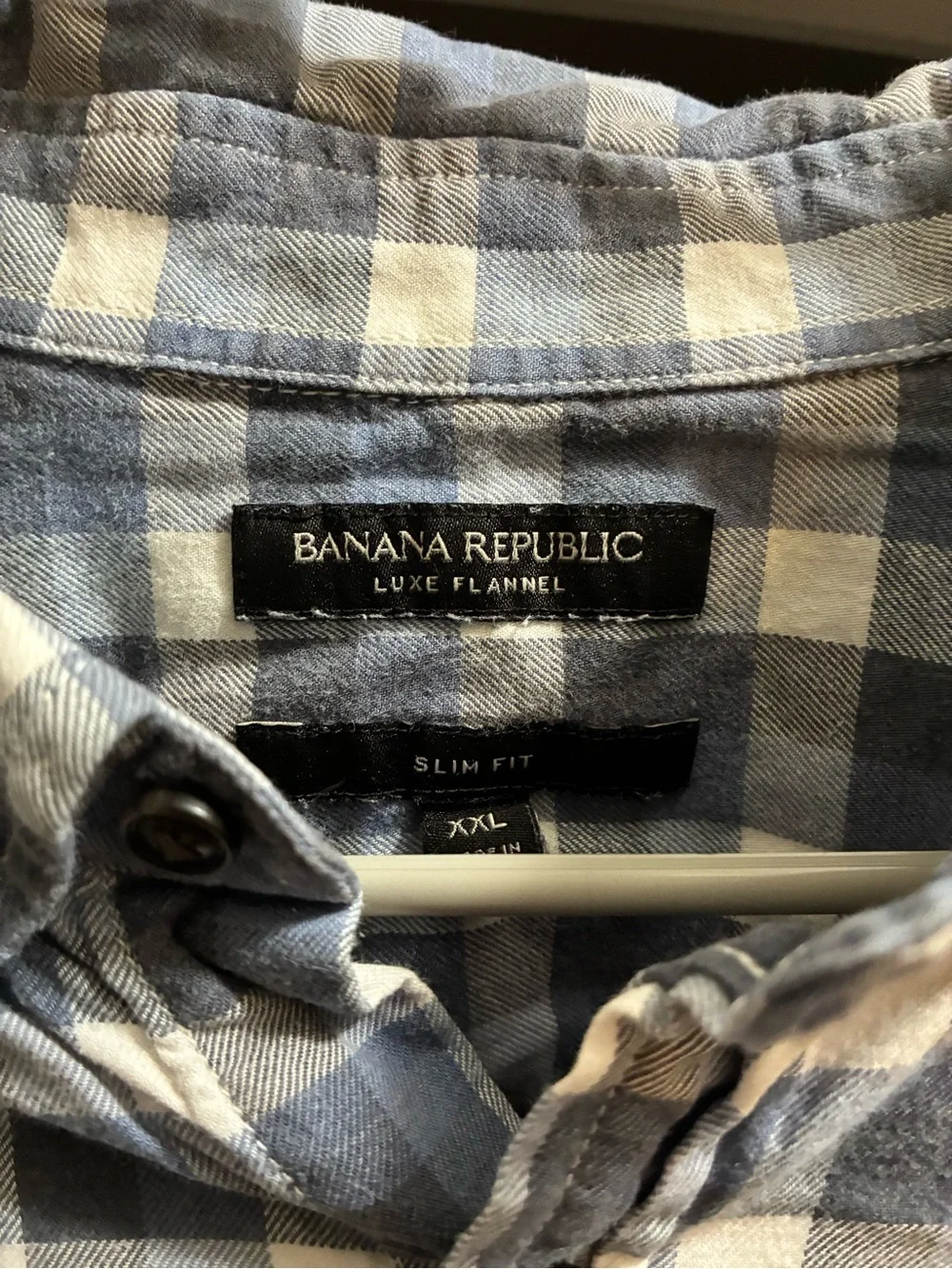 Banana Republic Blue and White Check Button-Down Shirt